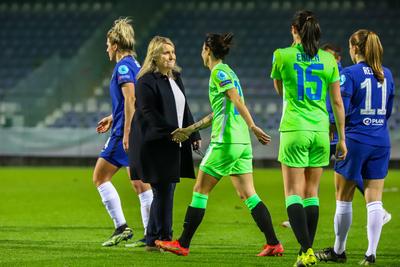 Chelsea FC v VfL Wolfsburg - UEFA Women's Champions League Quarter Final: Leg One-stock-photo