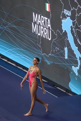 ARTISTIC SWIMMING-EURO-2020-2021Solo Technical Final Swimming Final.-stock-foto