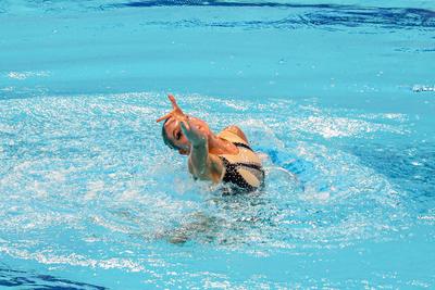 ARTISTIC SWIMMING-EURO-2020-2021Solo Technical Final Swimming Final.-stock-foto