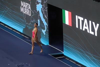 ARTISTIC SWIMMING-EURO-2020-2021Solo Technical Final Swimming Final.-stock-foto