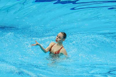 ARTISTIC SWIMMING-EURO-2020-2021Solo Technical Final Swimming Final.-stock-foto