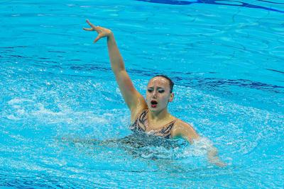 ARTISTIC SWIMMING-EURO-2020-2021Solo Technical Final Swimming Final.-stock-foto