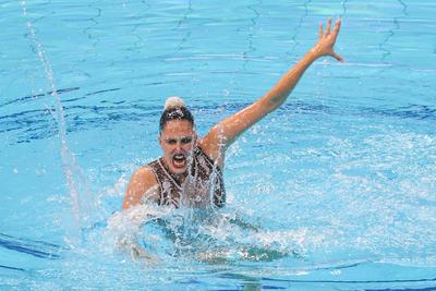 ARTISTIC SWIMMING-EURO-2020-2021Solo Technical Final Swimming Final.-stock-foto