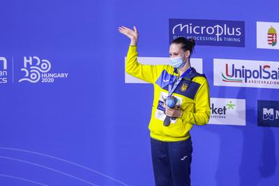 ARTISTIC SWIMMING-EURO-2020-2021Solo Free Artistic Swimming Final.-stock-foto