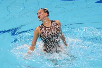 ARTISTIC SWIMMING-EURO-2020-2021Solo Technical Final Swimming Final.-stock-foto