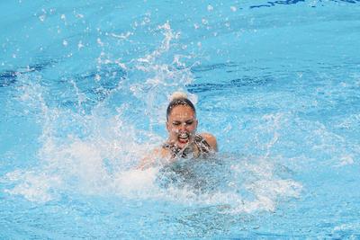 ARTISTIC SWIMMING-EURO-2020-2021Solo Technical Final Swimming Final.-stock-foto