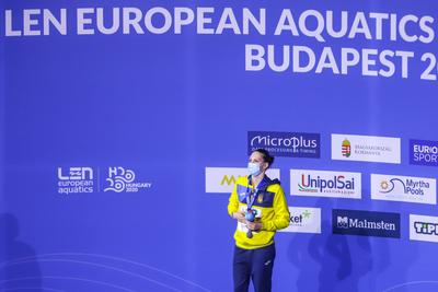 ARTISTIC SWIMMING-EURO-2020-2021Solo Free Artistic Swimming Final.-stock-foto