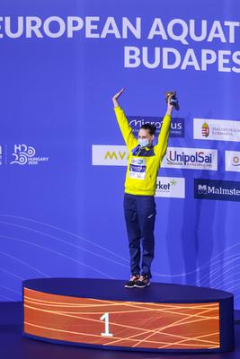 ARTISTIC SWIMMING-EURO-2020-2021Solo Free Artistic Swimming Final.-stock-foto