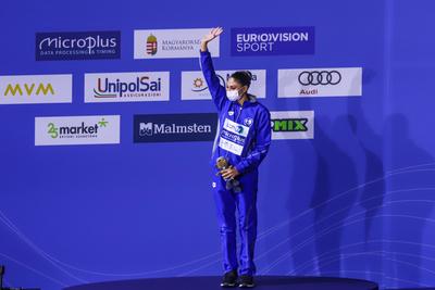 ARTISTIC SWIMMING-EURO-2020-2021Solo Free Artistic Swimming Final.-stock-foto