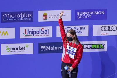LEN European Aquatics Championships, Women's 1m Springboard Diving - podium-stock-foto