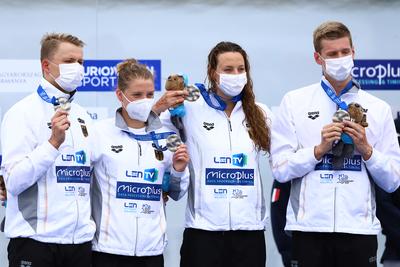 LEN European Aquatics Championships  - SWIM-OPEN  5KM RELAY-stock-foto