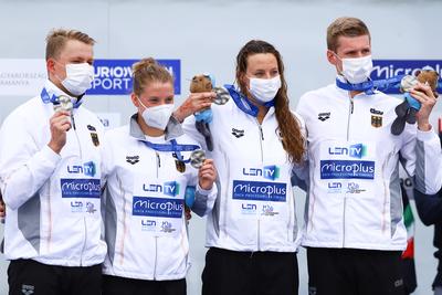 LEN European Aquatics Championships  - SWIM-OPEN  5KM RELAY-stock-foto