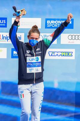 LEN European Aquatics Championships - 25km Open Water Swimming Women-stock-foto