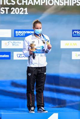 LEN European Aquatics Championships - SWIM-OPEN WATER 25KM - Woman-stock-photo