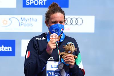 LEN European Aquatics Championships - 25km Open Water Swimming Women-stock-foto
