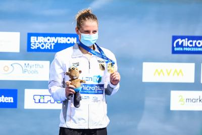 LEN European Aquatics Championships - SWIM-OPEN WATER 25KM - Woman-stock-photo