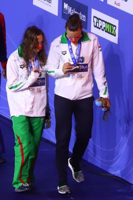LEN European Water Championships - 400m Individual Medley Swimming-stock-foto