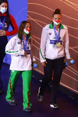 LEN European Water Championships - 400m Individual Medley Swimming-stock-foto