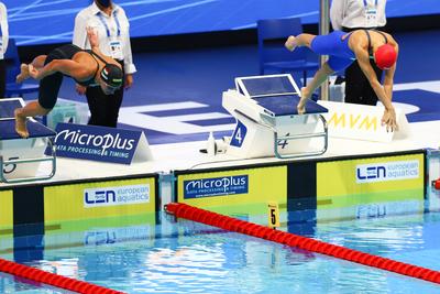 LEN European Water Championships - women's 200-meter butterfly-stock-photo