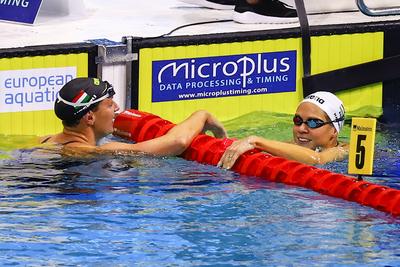 LEN European Water Championships - women's 200-meter butterfly-stock-photo