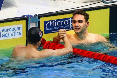 LEN European Aquatics Championships -  Mens 100m Butterfly Swimming-stock-foto