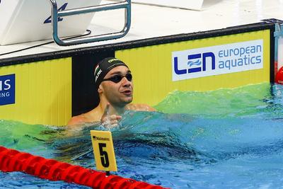 LEN European Aquatics Championships -  Mens 100m Butterfly Swimming-stock-foto