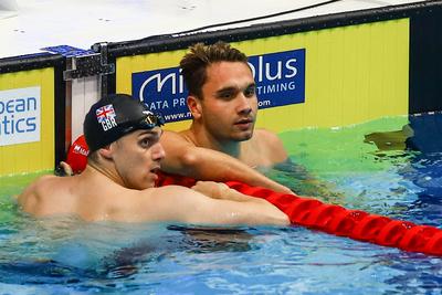LEN European Aquatics Championships -  Mens 100m Butterfly Swimming-stock-foto