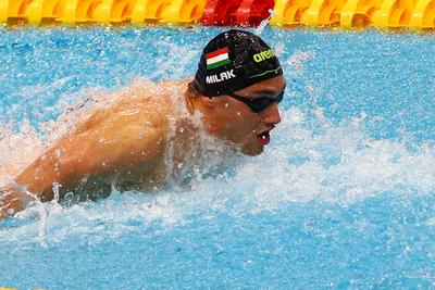 LEN European Aquatics Championships -  Mens 100m Butterfly Swimming-stock-foto