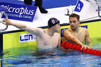 LEN European Aquatics Championships -  Mens 100m Butterfly Swimming-stock-photo