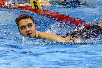 LEN European Aquatics Championships -  Mens 100m Butterfly Swimming-stock-foto
