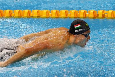LEN European Aquatics Championships -  Mens 100m Butterfly Swimming-stock-foto