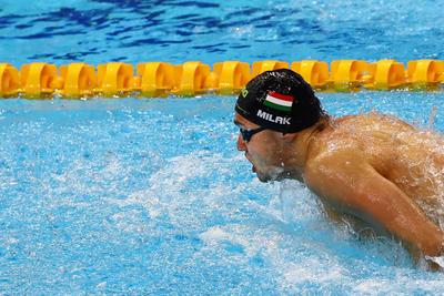 LEN European Aquatics Championships -  Mens 100m Butterfly Swimming-stock-foto