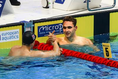 LEN European Aquatics Championships -  Mens 100m Butterfly Swimming-stock-foto
