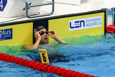 LEN European Aquatics Championships -  Mens 100m Butterfly Swimming-stock-foto