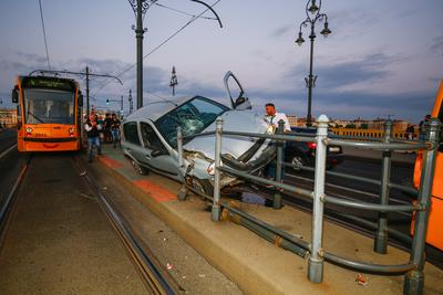 Baleset a Margit hídon-stock-foto