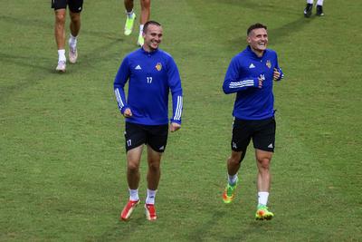 Football Conference League - FC Basel training before the match against Újpest FC-stock-foto