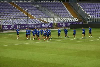 Football Conference League - FC Basel training before the match against Újpest FC-stock-foto