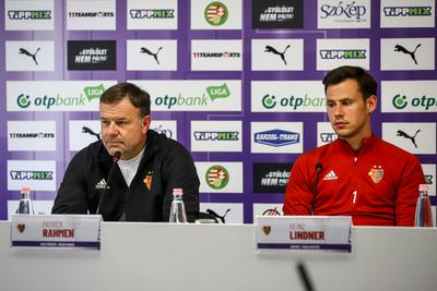Football Conference League - Press conference before the match against Újpest FC- FC Basel-stock-foto