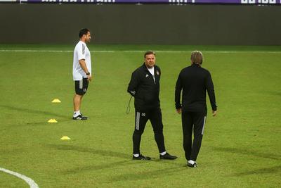 Football Conference League - FC Basel training before the match against Újpest FC-stock-foto
