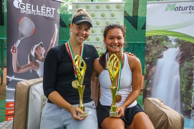 Naturtex Adult Hungarian National Championship Women 's Doubles Final 2021.-stock-photo