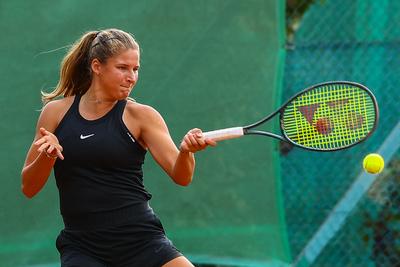 Naturtex Adult Hungarian National Championship Women 's Doubles Final 2021.-stock-photo