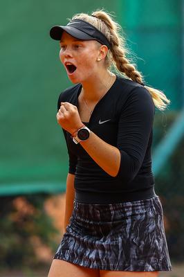 Naturtex Adult Hungarian National Championship Women 's Doubles Final 2021.-stock-photo