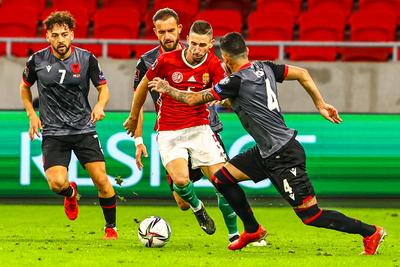 2022 FIFA World Cup Qualifier match between Hungary and Albania.-stock-photo