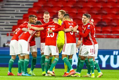 2022 FIFA World Cup Qualifier match between Hungary and Albania.-stock-photo