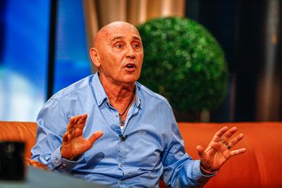 Frizbi late nigth Talk Show-stock-foto