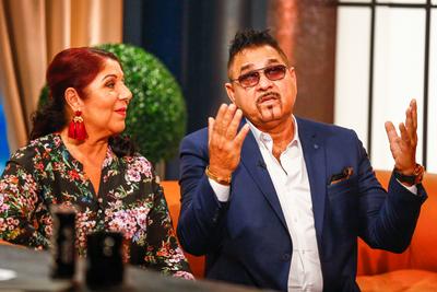 Frizbi late nigth Talk Show-stock-foto