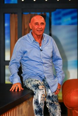 Frizbi late nigth Talk Show-stock-foto