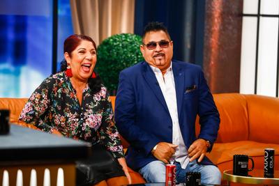 Frizbi late nigth Talk Show-stock-foto