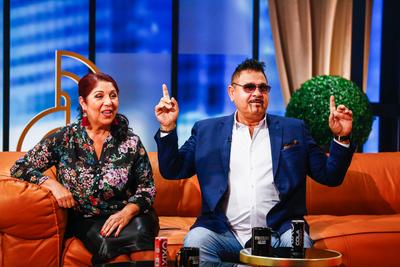 Frizbi late nigth Talk Show-stock-foto