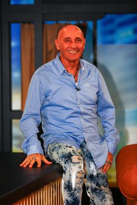 Frizbi late nigth Talk Show-stock-foto
